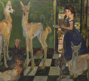 我的女儿在阿根廷（布面油画） 作者 安东尼奥·奥尔蒂斯·埃查格