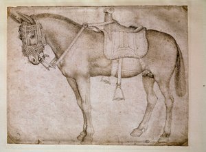 骡子的马具。安东尼奥-皮萨诺（Antonio Pisano dit il Pisanello）的绘画作品（1380-1455）。 作者 安东尼奥·皮萨内洛