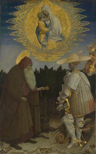圣母子与圣徒安东尼·阿伯特和乔治，c。 1440 作者 安东尼奥·皮萨内洛