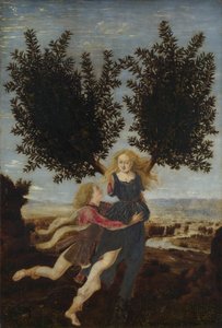 约阿波罗和达芙妮1470-1480 作者 安东尼奥·波莱尤洛