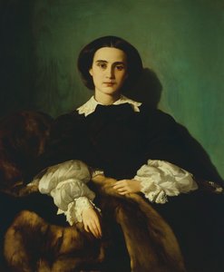 安东尼奥-普契内利（1822-1897）的贵族妇女莫罗基的肖像，约1858年，布面油画 作者 安东尼奥·普契内利