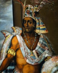 阿兹特克人最后一位国王蒙特祖马二世-泰克诺希特兰（约1466-1520年）的画像 作者 安东尼奥·罗德里格斯