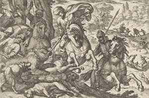 猎熊，出自《狩猎场景六》，1609年。 作者 安东尼奥·坦佩斯塔