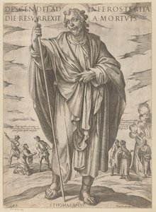 神圣的托马斯
Descendit ad inferos tertia die resurrexit a mortuis（物上标题）
Christus, Maria en de apostelen（系列标题） 作者 尼古拉·范·阿尔斯特
