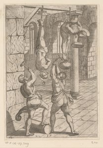 绞刑中的锤刑
基督教殉教者遭受的酷刑（系列标题）
Varia tormentorum et supplicioru crudelium（......）（系列标题） 作者 安东尼奥·坦佩斯塔