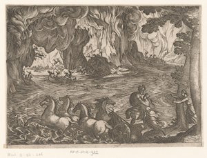 普罗瑟皮娜之劫的景观
神话景观（系列名称） 作者 Nicolaus van Aelst（可能）