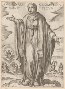 玛丽亚
万福玛丽亚（物品上的标题）
Christus, Maria en de apostelen（系列标题） 作者 尼古拉·范·阿尔斯特
