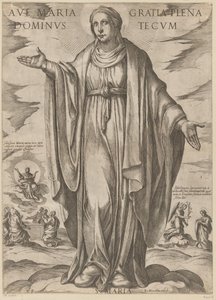 玛丽亚
万福玛丽亚（物品上的标题）
Christus, Maria en de apostelen（系列标题） 作者 尼古拉·范·阿尔斯特