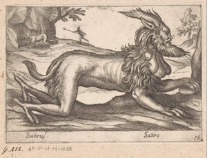 怪物
Satirus/ Satyr（物品上的标题）
Dieren en fabelwezens（系列名称）
Nova raccolta de li animali più curiosi del mondo（系列名称） 作者 安东尼奥·坦佩斯塔