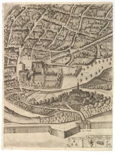 罗马市计划。第16部分，圣潘克拉齐奥（San Pancrazio）左岸，1645年。 作者 Antonio Tempesta