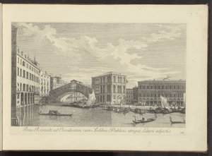 Gezicht op het Canal Grande, Palazzo dei Camerlenghi en de Rialtobrug te Venetië
Pons Rivoalti ad Occidentem, cum Aedibus Publicis utrique Lateri adjectis（物上标题）
Urbis Venetiarum prospectus celebriores, ex Antonii Canal tabulis XXXVIII aere ex
