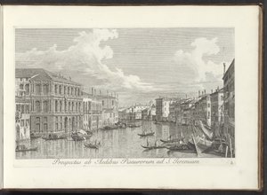 Gezicht op het Canal Grande te Venetië
Prospectus ab Aedibus Pisaurorum ad S. Jeremiam（物品上的标题）
Urbis Venetiarum prospectus celebriores, ex Antonii Canal tabulis XXXVIII aere expressi ab Antonio Vissentini in partes tres distributi. 作者 卡纳莱托