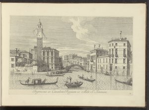 Gezicht op het Cannaregio en Palazzo Labia te Venetië
Ingressus in Canalem Regium ex aede S. Jeremiae (title on object)
Urbis Venetiarum prospectus celebriores, ex Antonii Canal tabulis XXXVIII aere expressi ab Antonio Vissentini in partes tres distribut