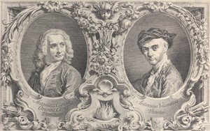 卡纳莱托和维森提尼的肖像，1735年，1735年。