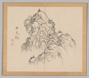 Ikeno Taiga之后的景观研究双专辑，第1卷，第16叶，18世纪。 作者 青木宿也