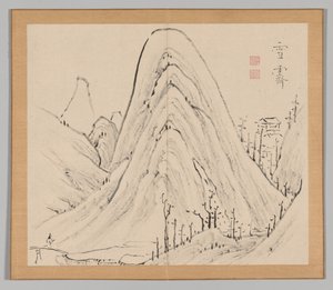 Ikeno Taiga之后的景观研究双专辑，第1卷，第33页，18世纪。 作者 青木宿也