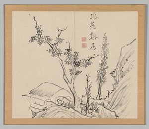 Ikeno Taiga之后的景观研究双专辑，第2卷，第13页，第18世纪。 作者 青木宿也