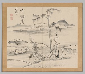 Ikeno Taiga之后的景观研究双专辑，第2卷，第24页，18世纪。 作者 青木宿也