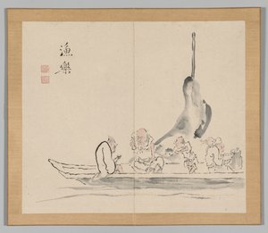 Ikeno Taiga之后的景观研究双专辑，第2卷，第28页，第18世纪。 作者 青木宿也
