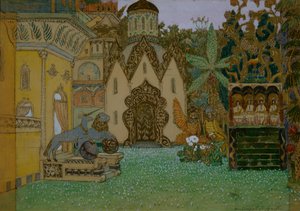 N. Rimsky-Korsakov于1907年为歌剧《隐身的城市基特日和处女地的传说》进行舞台设计 作者 阿波利纳里（Apollinari Mikhailovich Vasnetsov）