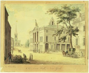纽约市旧市政厅（联邦政府大厅），1798年（石墨，卫生纸，纸笔在纸上）