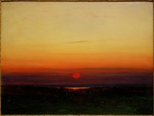 在湖岸草原日落 作者 Archip Ivanovich Kuindschi