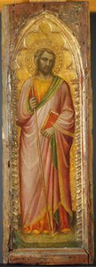 圣徒，可能是大詹姆斯（James the Greater），1384-85年。 作者 阿雷蒂诺（Aretino）Luca Spinello或Spinelli