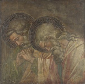 两个带晕轮的送葬者，约1390年 作者 阿雷蒂诺·斯皮内罗