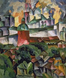 特罗兹-谢尔盖夫附近的景观 作者 阿里斯塔克（Aristarkh Vasilievic Lentulov）