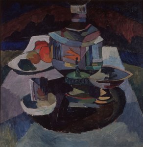 静物与茶炊，1913年 作者 阿里斯塔克（Aristarkh Vasilievic Lentulov）