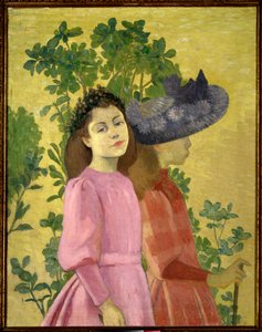 两个年轻女孩，春天 阿里斯蒂德-马约尔（1861-1944）的画作 1890 私人收藏
