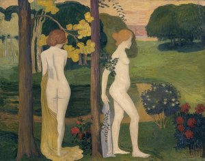 在风景的两个女性裸体（Deux nus dans联合国paysage）。约于1895-1900年
