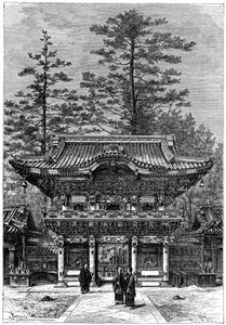 四龙寺日光东照宫的门廊，日本日光，1895年。