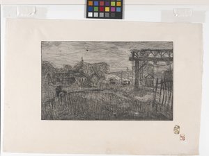 La Gare De Valmondois（瓦尔蒙多瓦火车站）（蚀刻版画和轮盘赌）