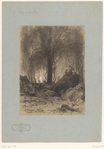 有岩石的森林景观
有村庄和树林的风景（系列标题）
Le village et les bois（物体上的系列标题） 作者 Ch. Fouraut 和 fils