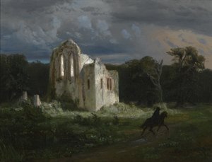 与废墟的月光风景 作者 阿诺德·伯克林
