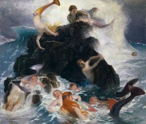 Nereides的游戏，1886年。 作者 阿诺德·伯克林