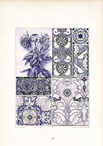 蓝色调的矢车菊饰品研究（石版画） 作者 阿诺德·林润（Arnold Lyongrun）