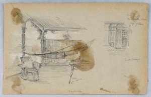 两幅素描，斯科特小屋 作者 阿诺德威廉布伦纳