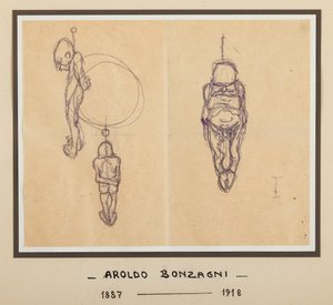 被绞死的人》（印度墨水，纸面）