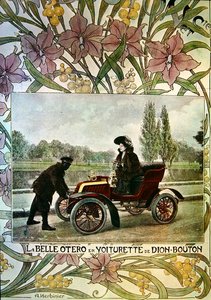 La Belle Otero驾驶De Dion-Bouton汽车，c.1900 作者 阿森·赫比尼耶