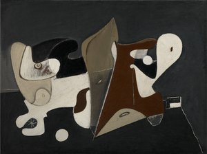 夜色、谜团和乡愁，约 1933-34 年（油画，镶嵌在画板上）