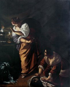 朱迪思（Judith）和她的女仆亚伯拉（Abra）与霍洛弗涅斯（Holofernes）团长， 1647-1648 作者 蒿（Artemisia Gentileschi）