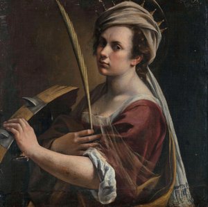 亚历山大的圣凯瑟琳自画像 作者 蒿（Artemisia Gentileschi）