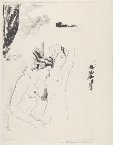 溪流中的仙女 作者 亚瑟·戴维斯（Arthur B.Davies）