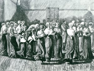 会议中的摇晃者：1870年5月14日出版的宗教舞蹈，插图，The Graphic 作者 阿瑟·博伊德·霍顿