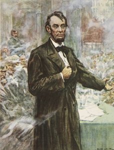 伟大的解放者亚伯拉罕-林肯，H.E. Marshall 所著《我们的国家，美国的故事》中的插图