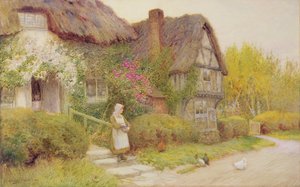 喂鸡 作者 Arthur Claude Strachan