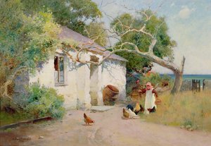 喂养母鸡，1894年（油）