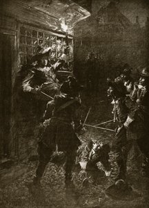 查理二世国王的支持者攻击约翰考文垂爵士，1670年，哈钦森的“英国国家的故事”中的插图，c.1920 作者 亚瑟·大卫·麦考密克
